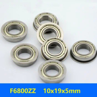 100pcs/lot F6800ZZ F6800Z F6800 ZZ Z 10x19x5 mm flange deep groove Ball Bearing double shielded flanged F 6800ZZ 10*19*5mm