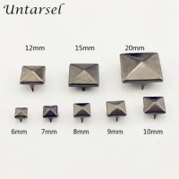 Gun-black All Sizes Metal Pyramid Claw Rivet For Clothes Leathercraft DIY Studs Punk Style Square Nails Rebites Para Couro