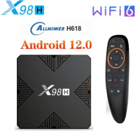 TV BOX X98H Android 12.0 4GB 32GB Smart TVBOX 2.4G 5G Dual Wifi6 BT USB 3D 6K OTA Android Media Player Set Top Box 2G16G