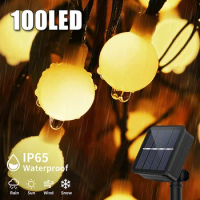 LED Solar String Lights Outdoor 200 Ball Globe Camping Fairy Lamp Waterproof Garden Christmas Party Decor