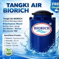 Tangki air 550 Liter HDPE PE // Tangki Air Termurah// Toren Bagus Tandon Air BIORICH // Tangki Biote