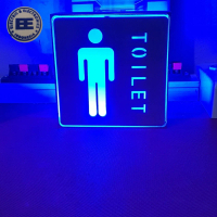 Electric & Electronics Indonesia Lampu LED Emergency Sign Toilet Pria Biru 110x110mm Gantung Dinding