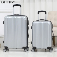 NEW 20/22/24 inch Rolling luggage sipnner wheels Women travel suitcase men popular fashion trolley luggage password box ABS+PC