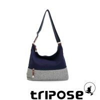 【tripose】漫遊系列岩紋輕巧側肩背包(深海藍)