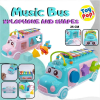 Mainan Edukasi Musik Nada Mobil Bus Xylophone Mengenal Bentuk YE20 / Mainan Edukasi Bus / Musik Bus