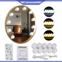 Vanity Mirror 4/6/10 Bohlam / Lampu LED Cermin 3 Warna