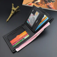 New Men Short Wallets High Quality Card Holder Photo Holder Male Purse Simple PU Leather Coin Pocket Small Mens Clutch Wallet
