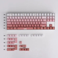 120 Key PBT Keycaps Gradient Pink Double Shot OEM Height Backlight Through for Mechanical Keyboard MX Switch GK61 Anne Pro 2