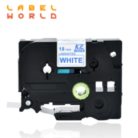 Label World TZe-243 label tape blue on white tze-243 label ribbon Compatible for brother P-TOUCH label printer 18mm ribbon