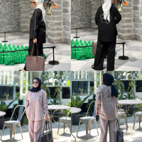 Chatifa authentic setelan Ameean original 100%/setelan kulot/ setelan bordir / setelan jumbo/ setela