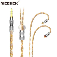 NICEHCK GoldenFall 4 Core Silver Plated Furukawa Copper Litz Cable 3.5/2.5/4.4mm MMCX/0.78mm 2Pin For KXXS NX7 MK3 TANCHJIM A7