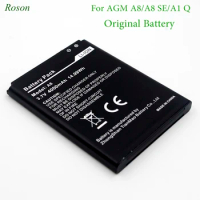 Roson Mobile Phone Battery for AGM A8 A1 Q,4050mAh New Back up Batteries Replacement For AGM A8 SE Smart CellPhone li-ion Battey