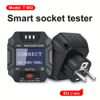NJTY Socket Tester Voltage Test Outlet Detector EU UK US Plug Ground Zero Line Plug Polarity Phase Check Digital AC Voltage Test