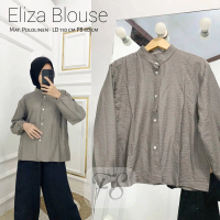 ELIZA Blouse Linen Polos Kemeja Oversize Wanita Balon