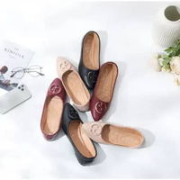 JIEHUA X ILYAS BACHTIAR Audrey Flat Shoes Wanita Anti Slip Empuk Elegan Korean Style DHL 21 / T1 BLA