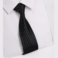 拉福   黑銀絲8CM寬版領帶拉鍊領帶