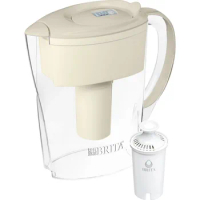 Water Filter System ,Water Filter ,Small Space Saver Plastic 6-Cup Water Filter Pitcher, Almond