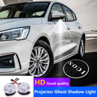 For Ford Explorer Focus Edge Ranger Taurus Mondeo Kuga F150 ST Line Rearview Mirror Welcome Light Modified Atmosphere Laser Lamp