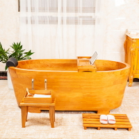 沐浴桶 泡澡桶 木桶加厚浴缸成人木質洗澡浴桶實木泡澡美容院定製