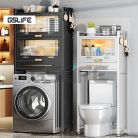 ♖GSlife ชั้นคร่อมชักโครก คร่อมเครื่ัองซักผ้า 2/3ชั้น ประหยัดพื้นที่ ชั้นวางของในห้องน้ำ♡