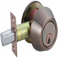 門鎖 D101-AB 青古銅 輔助鎖 補助鎖 防盜鎖 適用 鋁 硫化銅門 木門 大門 一般房門 (60 mm、扁平鑰匙)