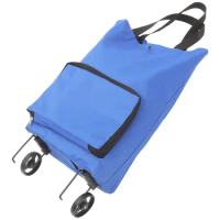 Homsfou Foldable Shopping Bag Wheels Shopping Portable Dolly Shopping Trolley Bag