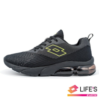 LOTTO樂得-義大利第一品牌 男款Nova+ 編織氣墊跑鞋 [LT0AMR1600] 黑【巷子屋】