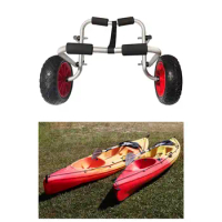 Foldable Kayak Cart Kayak Jon Boat Carrier Lightweight Float Mats Aluminum Alloy Paddleboard Kayak Accessories Kayak Dolly Cart