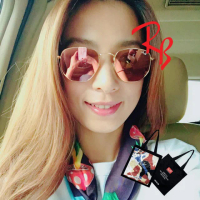 【RayBan 雷朋】時尚金屬多邊形太陽眼鏡 RB3548N 001/Z2 54mm 金框深茶粉水銀鍍膜鏡片 公司貨