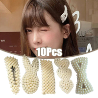 Korean-Style Pearl Hair Clips - Cute Pretty Hairpins with Pearl Motifs, Elegant Affordable Hair Clam