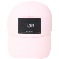 FENDI 芬迪 Roma 字母刺繡標籤純棉帆布棒球帽(粉色)