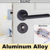 Silent Handle Lock Wooden Door Lock Set Modern Tombol Pintu Rumah Bedroom Kunci Pintu Split Door Loc