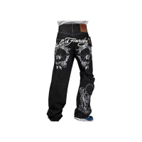 American Y2K Street Hip-Hop Letter Embroidery Straight-Leg Jeans Men's Trendy Versatile Casual High-