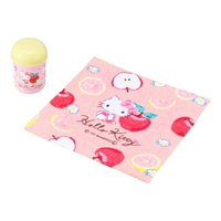 小禮堂 Hello Kitty 棉質小方巾附毛巾罐 Ag+ (粉蘋果款)