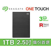 Seagate One Touch 1TB 外接硬碟 極夜黑(STKY1000400)