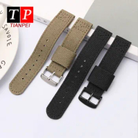 Thickened canvas watch belt for SEIKO 5/casio/citizen 18mm 20mm 22mm watch strap sports ventilation men's watch band comfortable