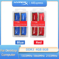HyperX Fury Memoria Ram DDR3 8GB(2x4GB) 16GB(2x8GB) Kit 1866MHz 1600MH 1333MHz DIMM Ram PC3-10600 12800 14900 for Desktop Memory