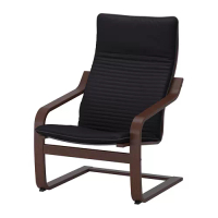 POÄNG 扶手椅, 棕色/knisa 黑色, 68x83x100 公分