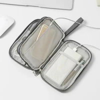 1pc Navy/Pink/Black/Gery Travel Portable Digital Product Storage Bag USB Data Cable Organizer Headset Charging Treasure Box Bag