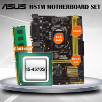 ASUS Intel H81 Motherboard LGA 1150 Set Kit with Core I5 4570S CPU 8GB DDR3 RAM Micro-ATX USB3.0 LTP H81M-C/CSM Motherboard Kit