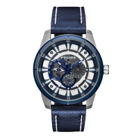 POLICE 潮流光速多功能腕錶-鋼色x藍色(15410JSTBL-04)-47mm