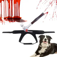 Halloween Dog Bloody Knives Vest Bloody Pet Costume With Hammer Creative And Scary Realistic Cosplay For Birthday Parties Decor