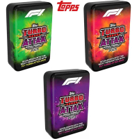 TOPPS F1 Turbo Attax Mega Tin 66 cards, orange, green, purple collectible cards, collectibles for ga