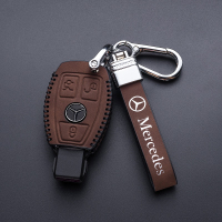 FCFor Benz W205 W210 W211 W124 CLA GLA GLK AMG GLC Keyless Key Case Cover Leather Keychain Accessori