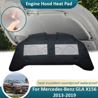 For Mercedes-Benz GLA X156 GLA220 200 180 2013~2019 Front Hood Engine Pad Cotton Mat Insulation Soundproof Fireproof Accessories