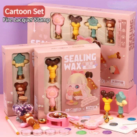 Fire Paint Stamp Girls DIY Handmade Molds Cream Gel Decoration Toys Set Kids Handbook Cartoon Stickers Gift