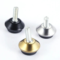4 Pcs M6x15mm Swivel Furniture Leg Levelers Feet Glide Adjustable Leveling Feet Pad Black Base for Tables Chairs Cabinets Riser