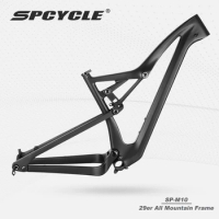 Spcycle 29er All Mountain Bike Frame 29 Boost Full Suspension Carbon MTB Frame Traval 150mm AM Carbon Frame