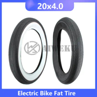 Electric Bike Fat Tire 20x4.0 Fat Bicycle Tire Black White Snow Mountain Bike Accessory Enhanced Version Bicycle Tyre
