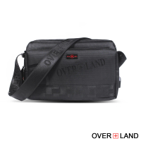 【OverLand】美式十字軍 - 經典格紋拼接多層斜背包(5715)